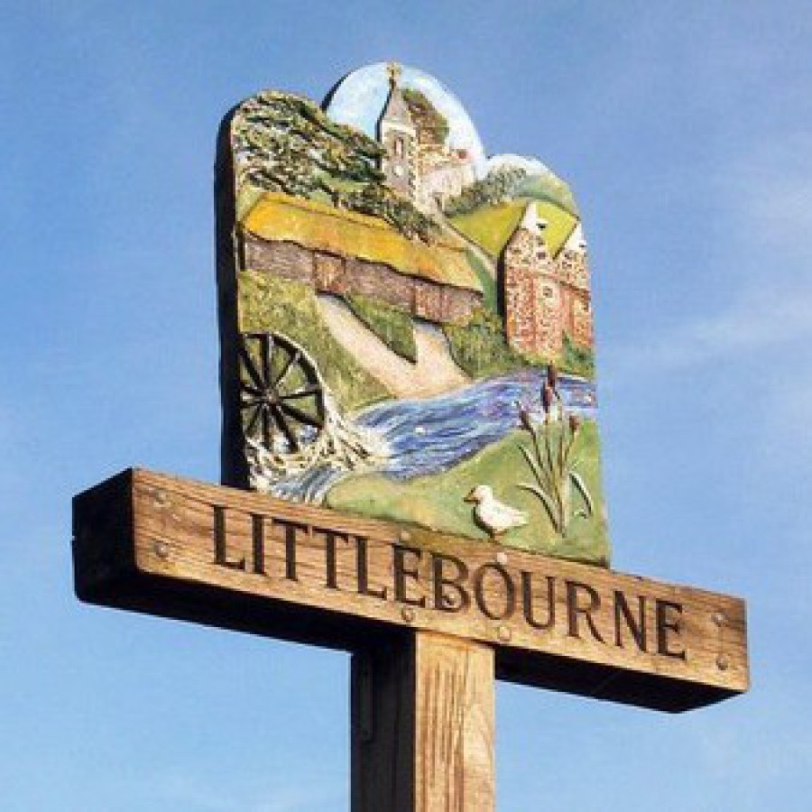Littlebourne entrance to village sign