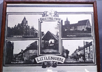 Postcard showing multiple views of village